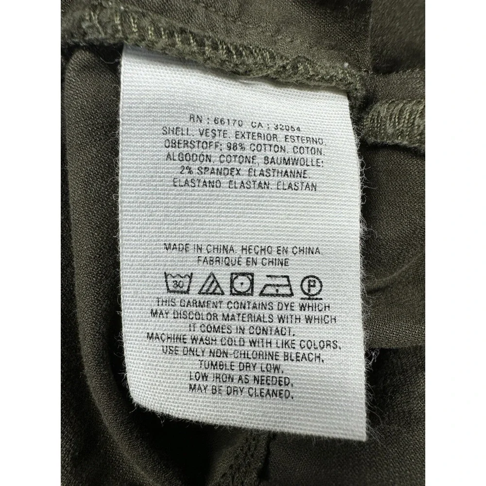 Anthropologie Corduroy Pants Womens 30x27 Green Skinny Mid Rise Preppy Boho